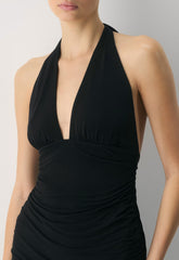 Selenic Halter Dress - BLACK