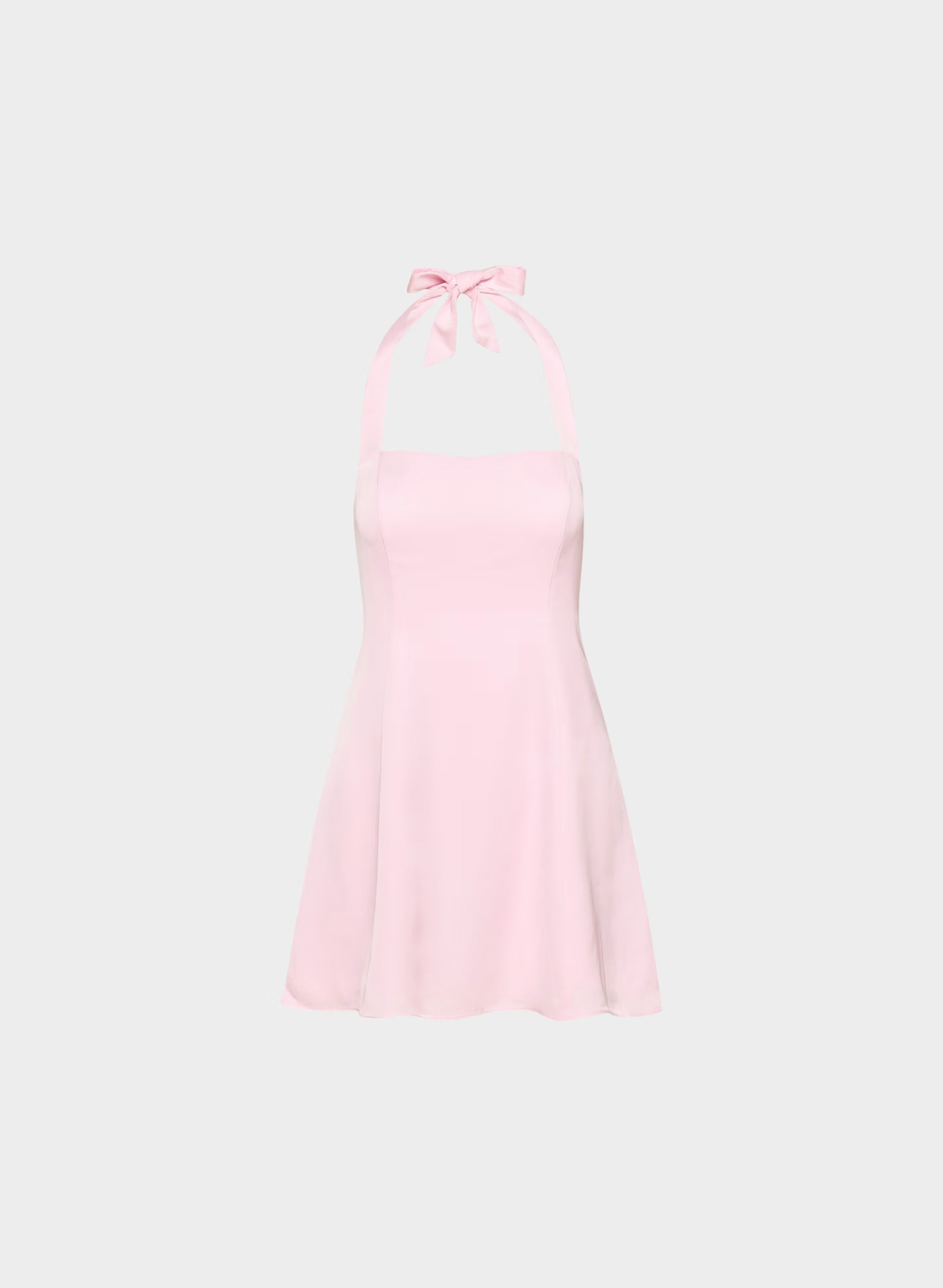 Pirouette Satin Halter Dress - VILLA PINK