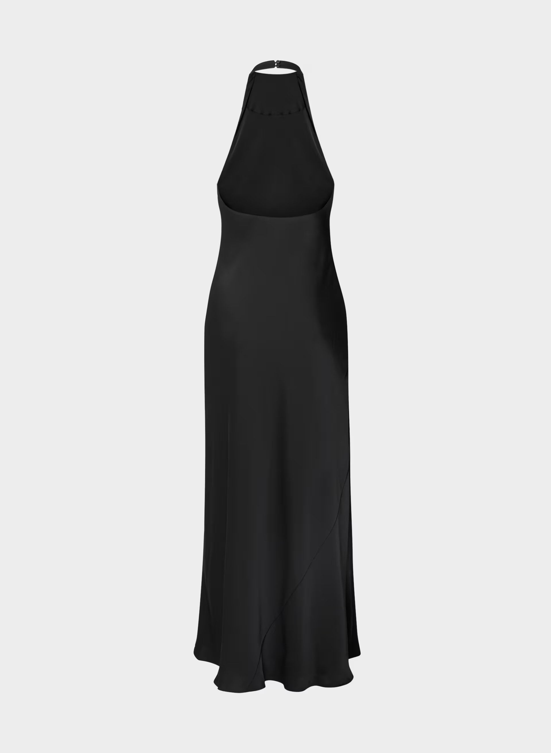 Audience Satin Full Halter Dress - BLACK