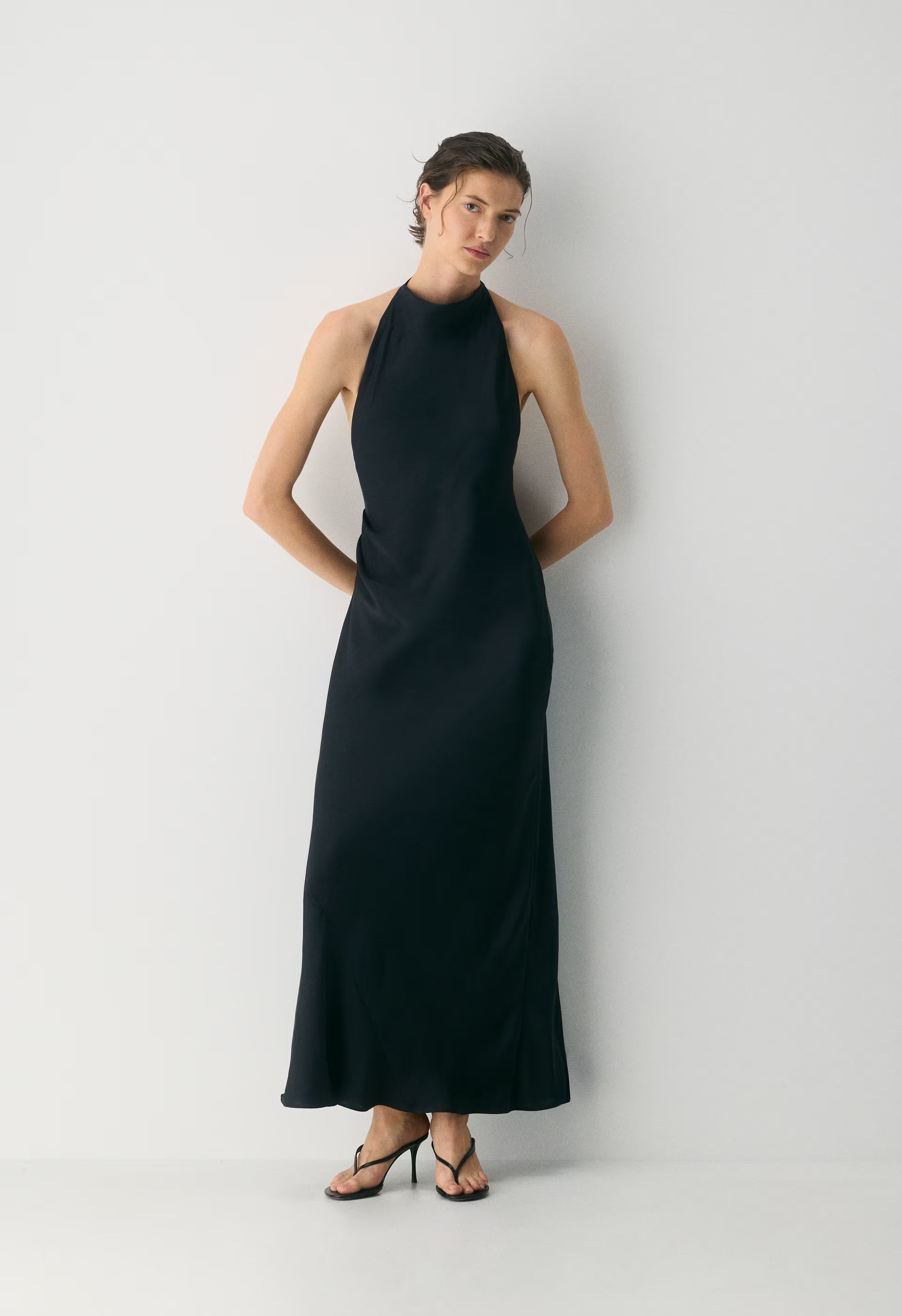 Audience Satin Full Halter Dress - ADMIRAL