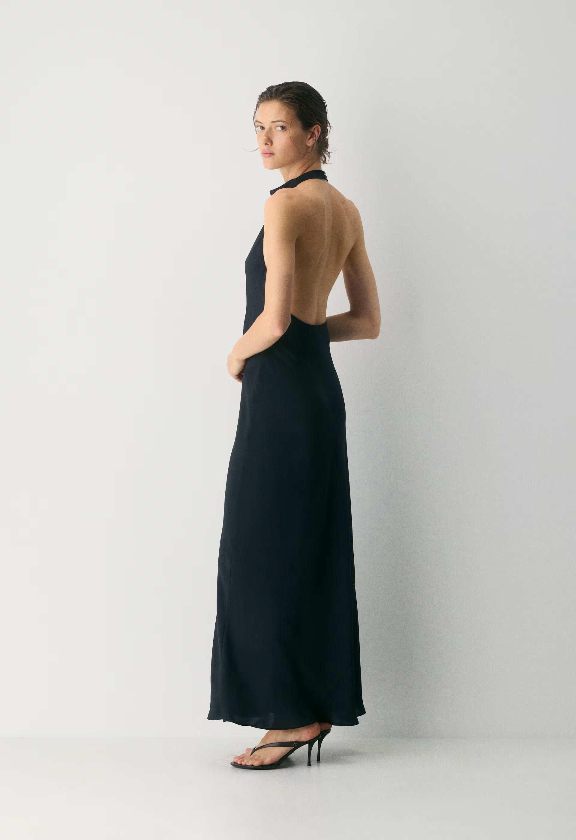 Audience Satin Full Halter Dress - ADMIRAL