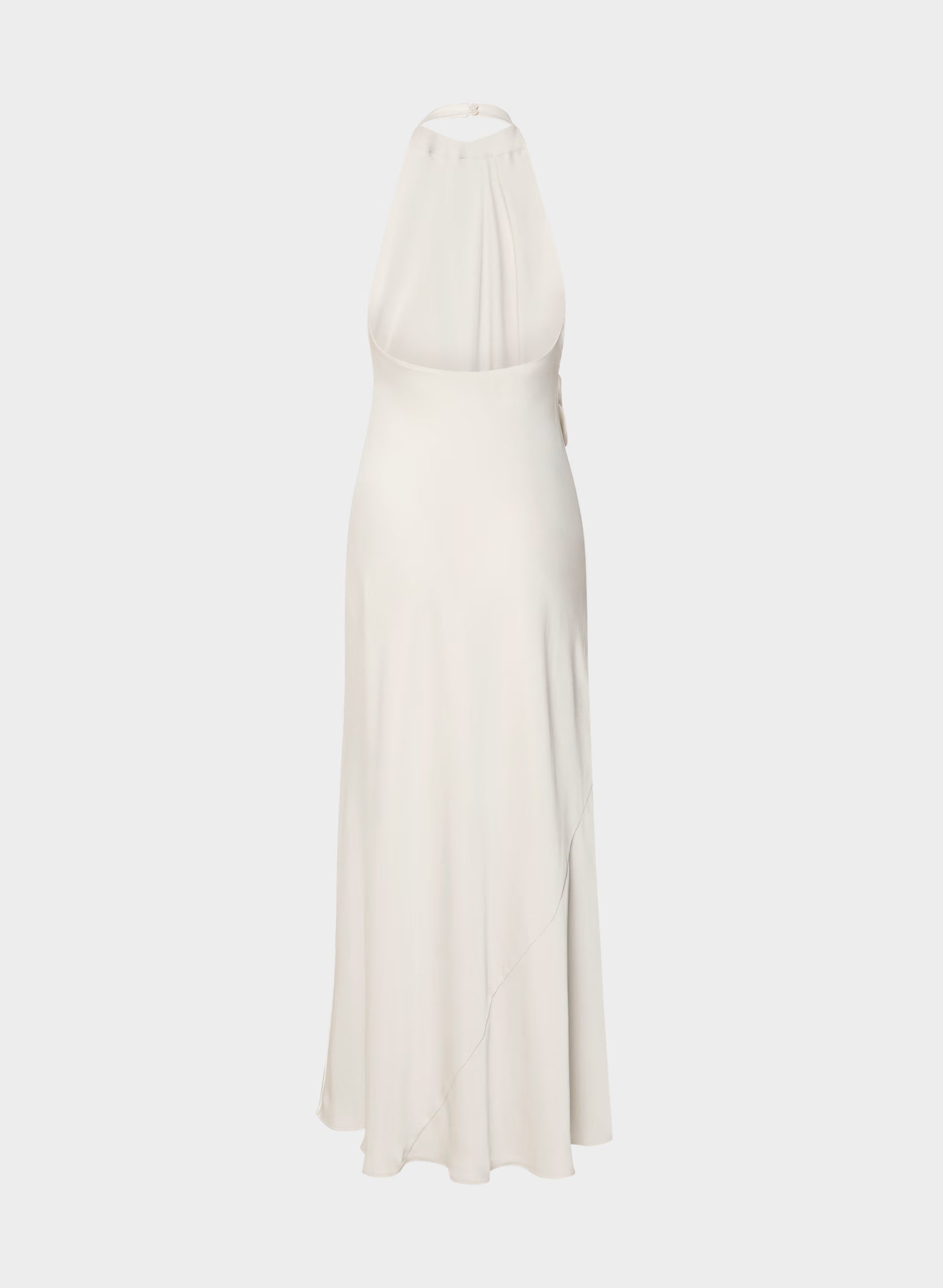 Audience Satin Full Halter Dress - MATTE PEARL