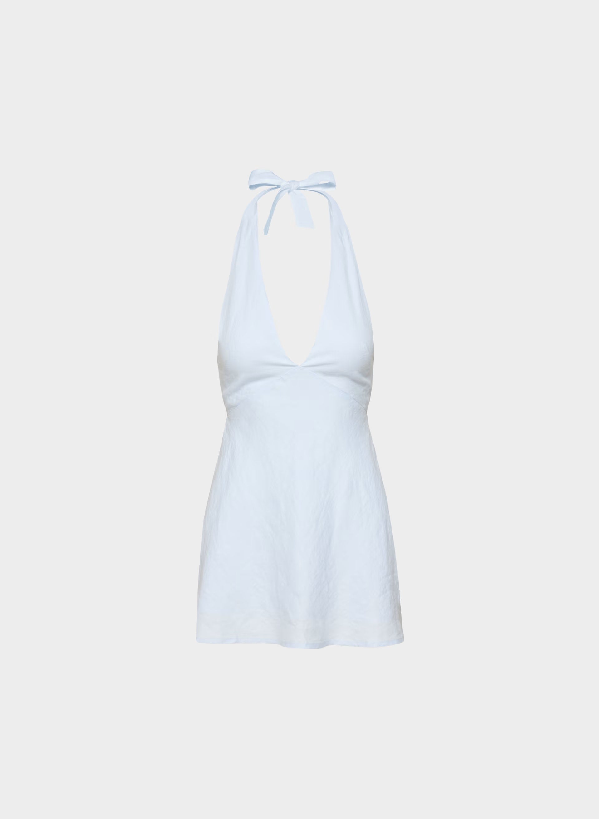 Nightscape Linen Halter Micro Dress - MIDDAY BLUE