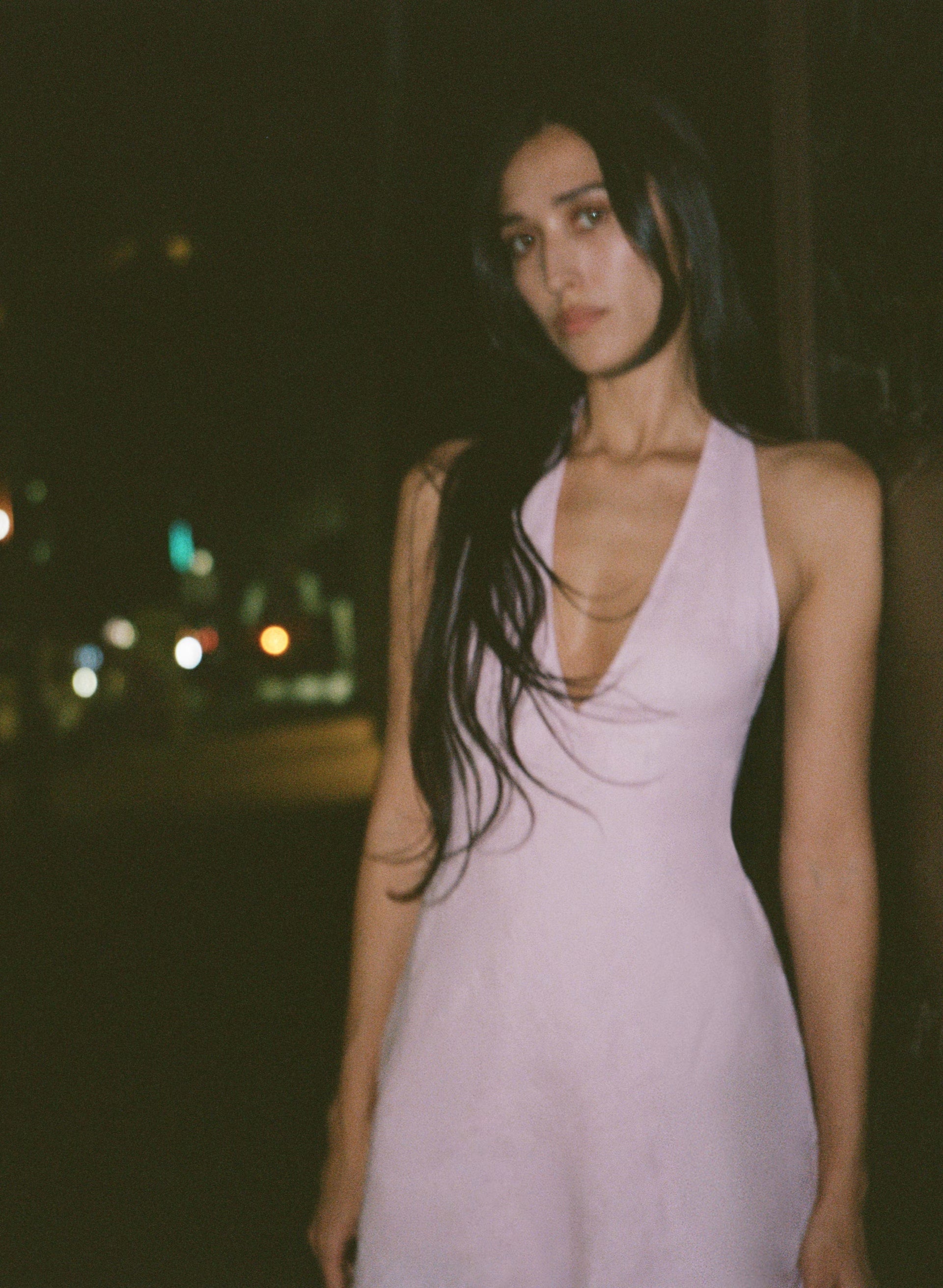 Nightscape Linen Halter Micro Dress - MILKSHAKE PINK