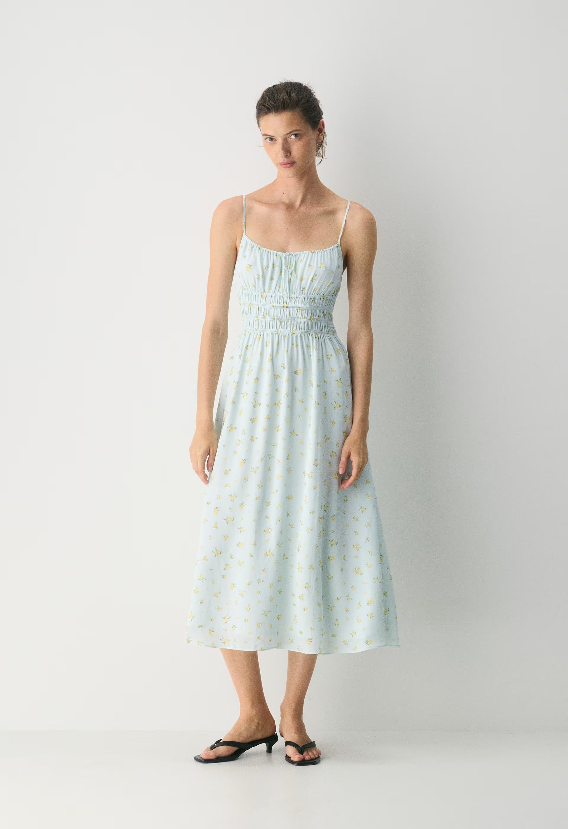 Typescript Cami Dress - LIGHT BIRCH/BLACK