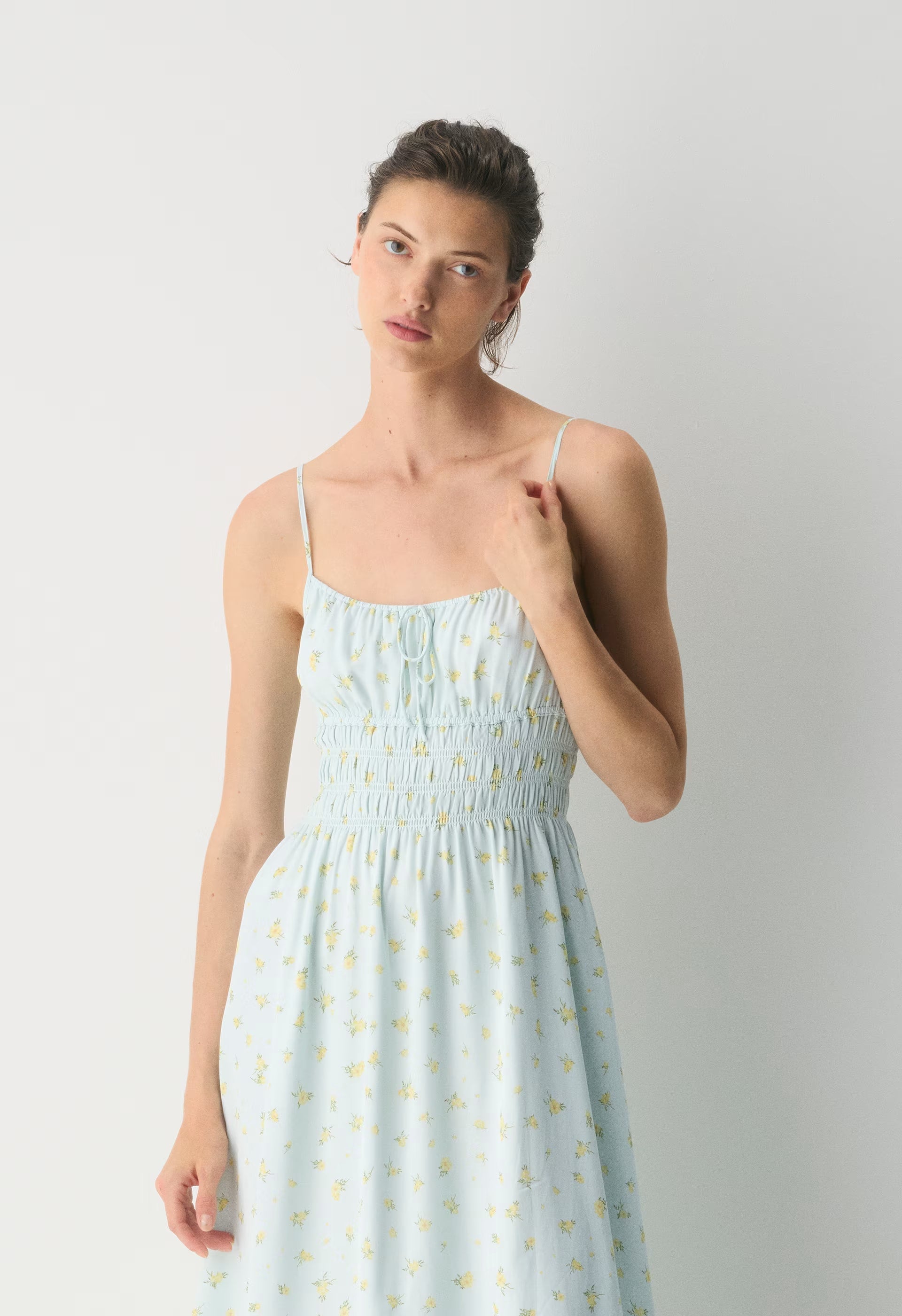 Typescript Cami Dress - LIGHT BIRCH/BLACK