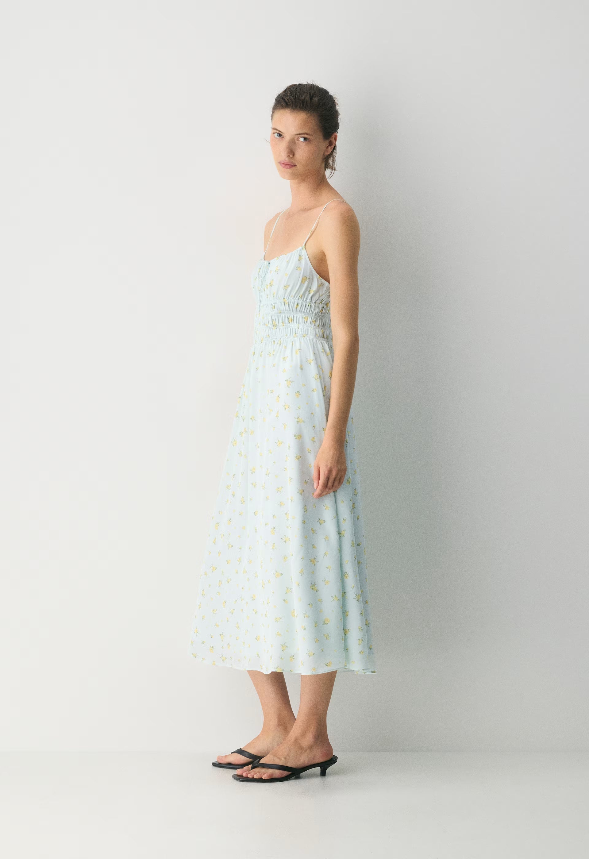 Typescript Cami Dress - LIGHT BIRCH/BLACK