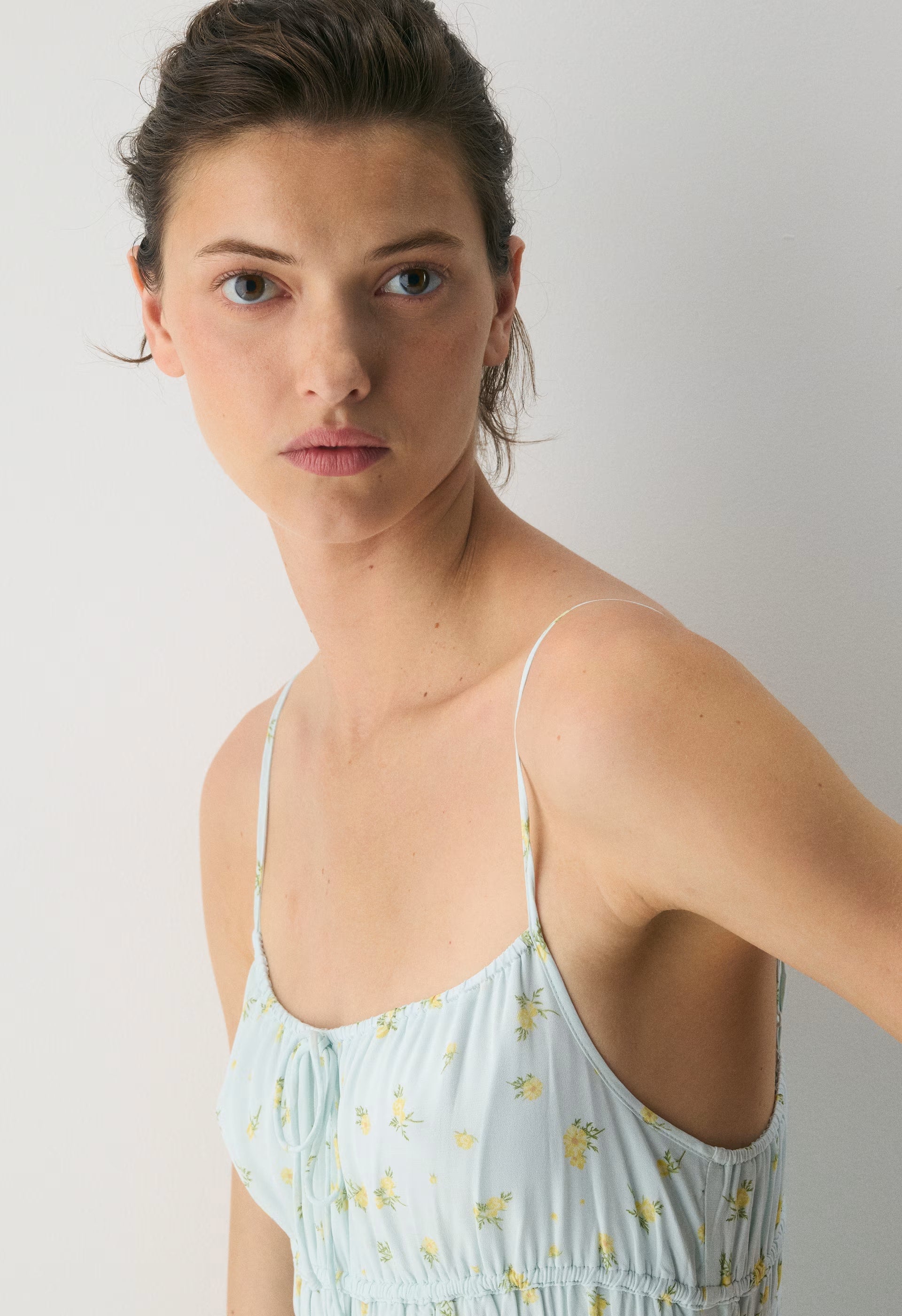 Typescript Cami Dress - PALE AGV GR /PALE YLW