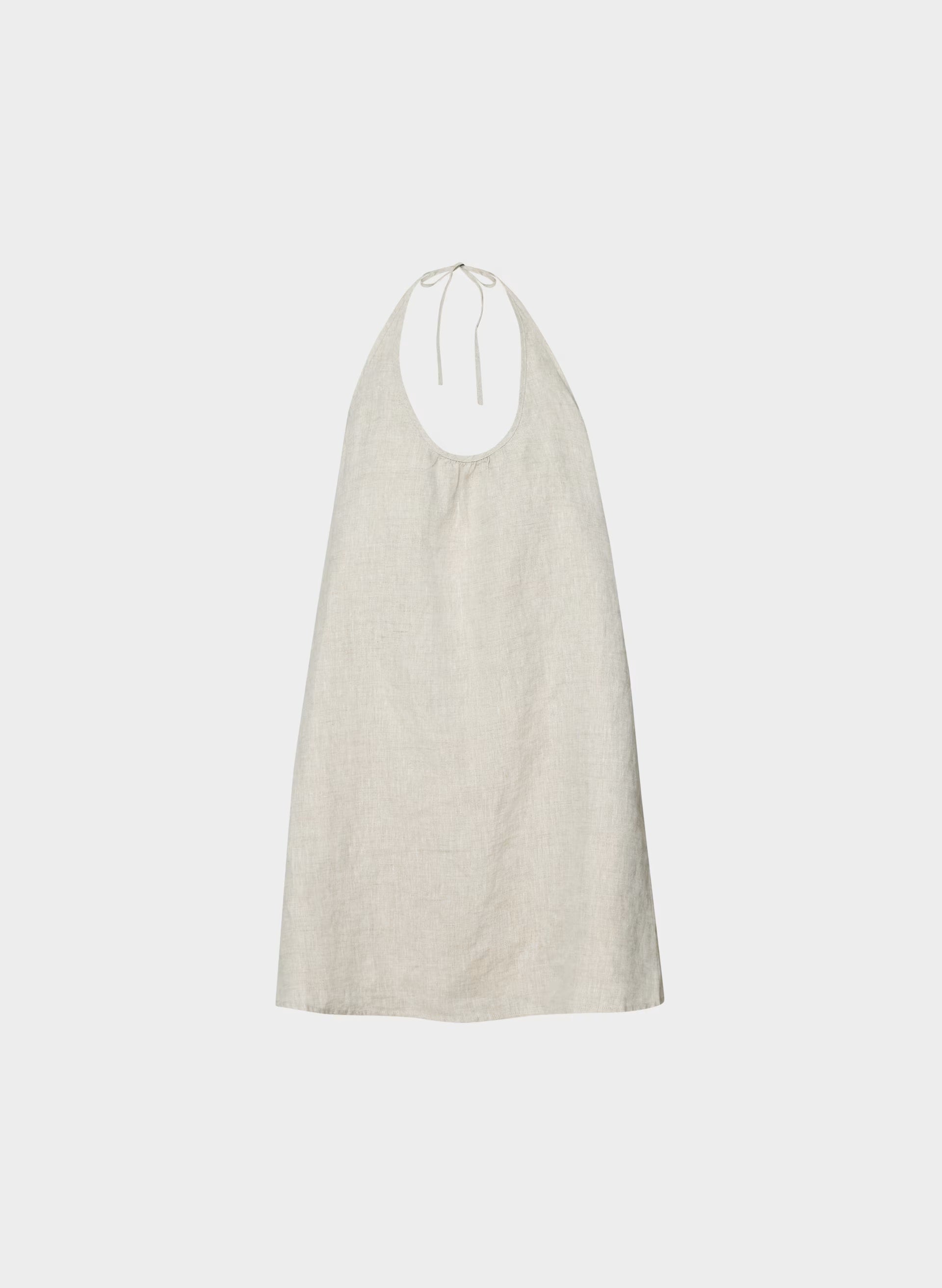 Bora Linen Halter Dress - UNDYED ECRU