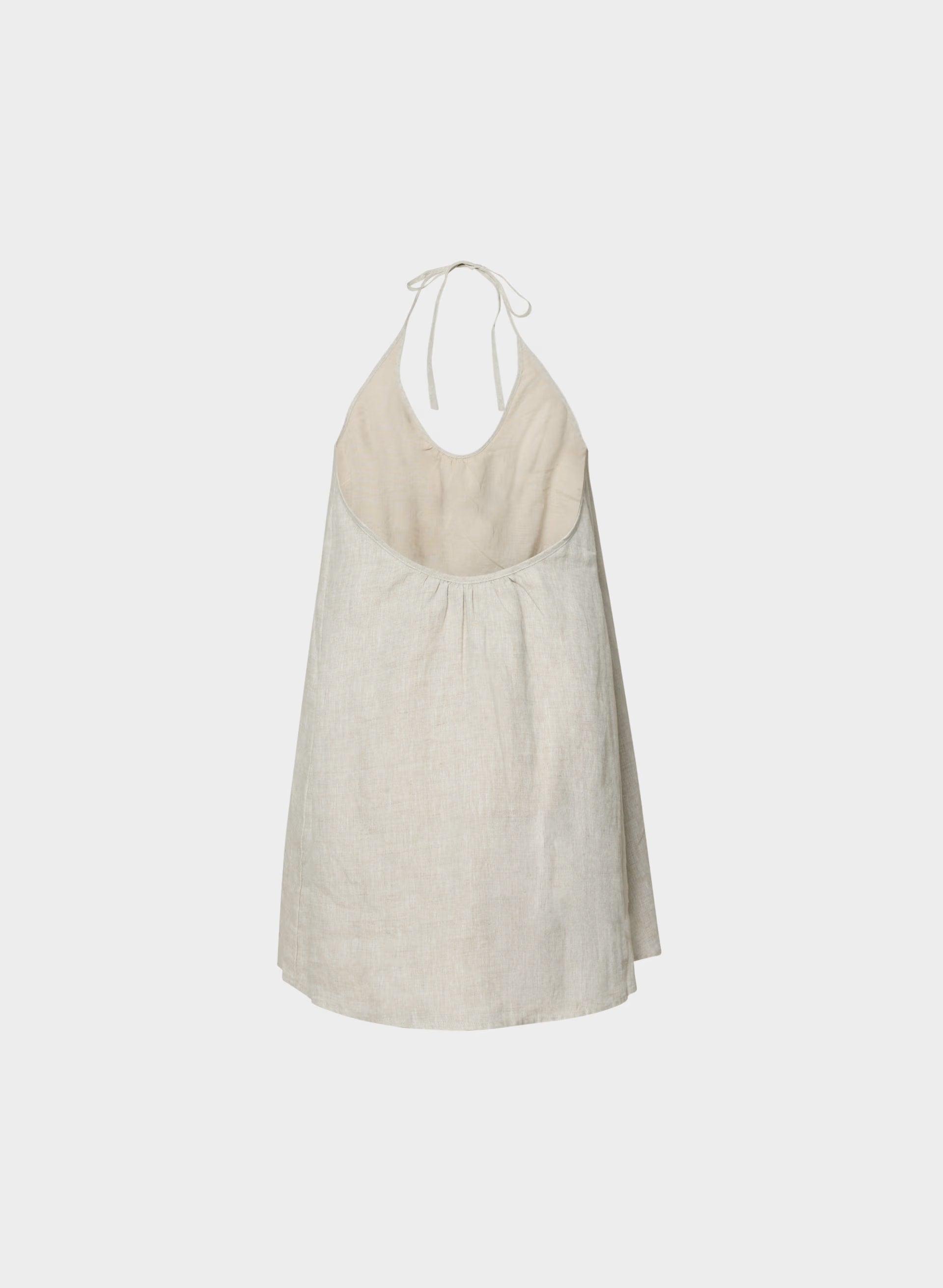 Bora Linen Halter Dress - UNDYED ECRU
