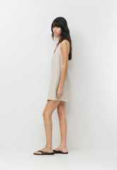 Bora Linen Halter Dress - UNDYED ECRU