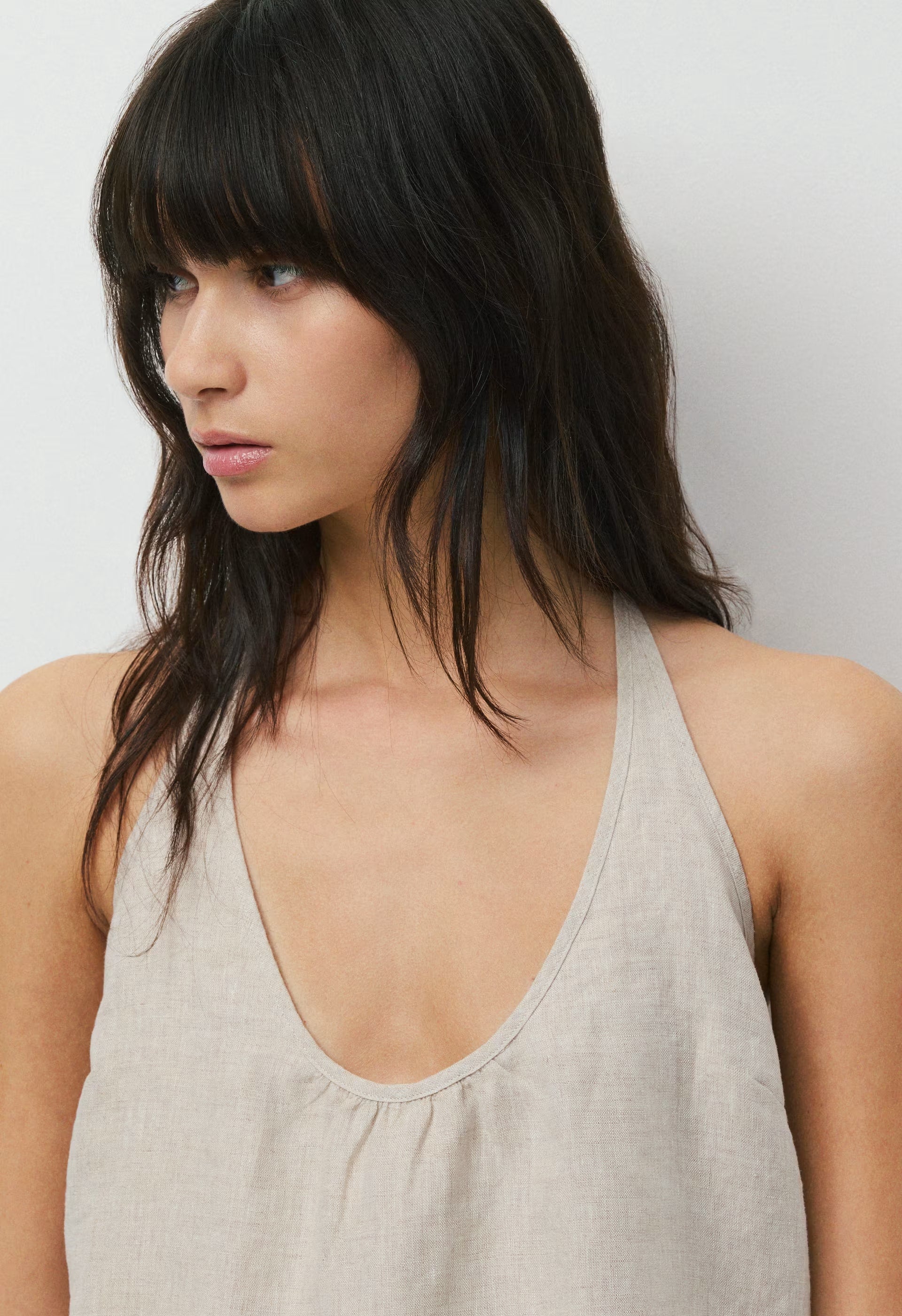 Bora Linen Halter Dress - UNDYED ECRU