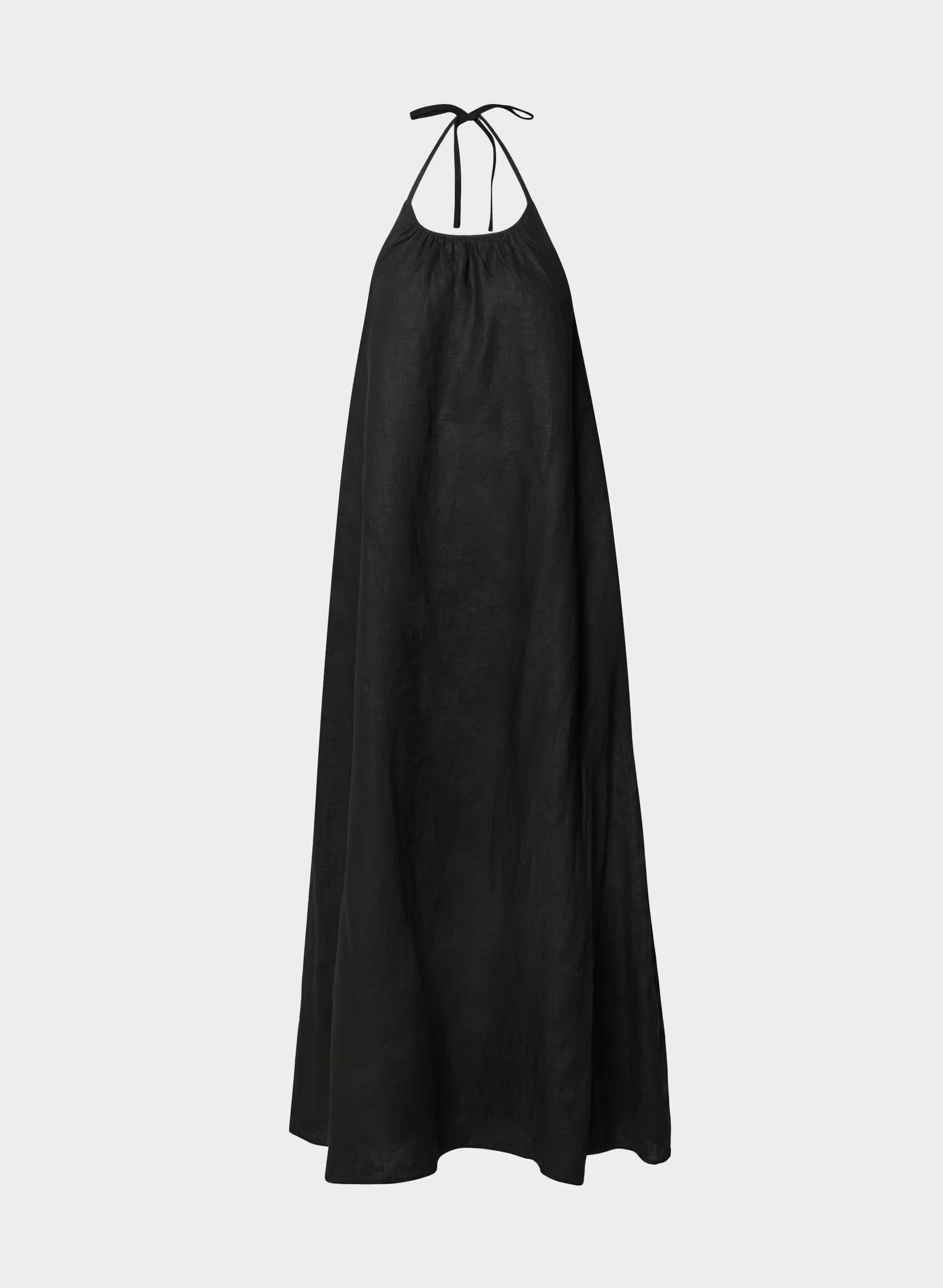 Sunpost Linen Halter Dress - BLACK