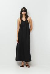 Sunpost Linen Halter Dress - BLACK