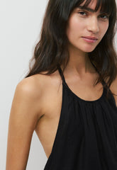 Sunpost Linen Halter Dress - BLACK