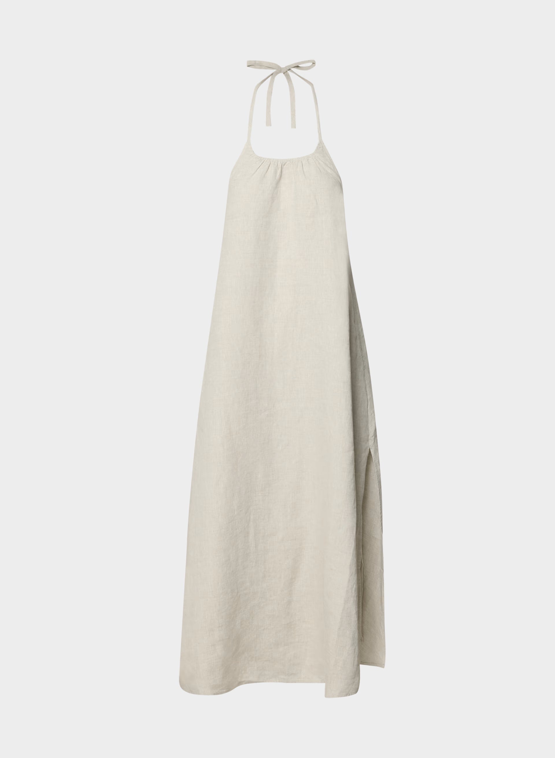 Sunpost Linen Halter Dress - UNDYED ECRU
