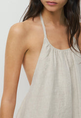 Sunpost Linen Halter Dress - UNDYED ECRU
