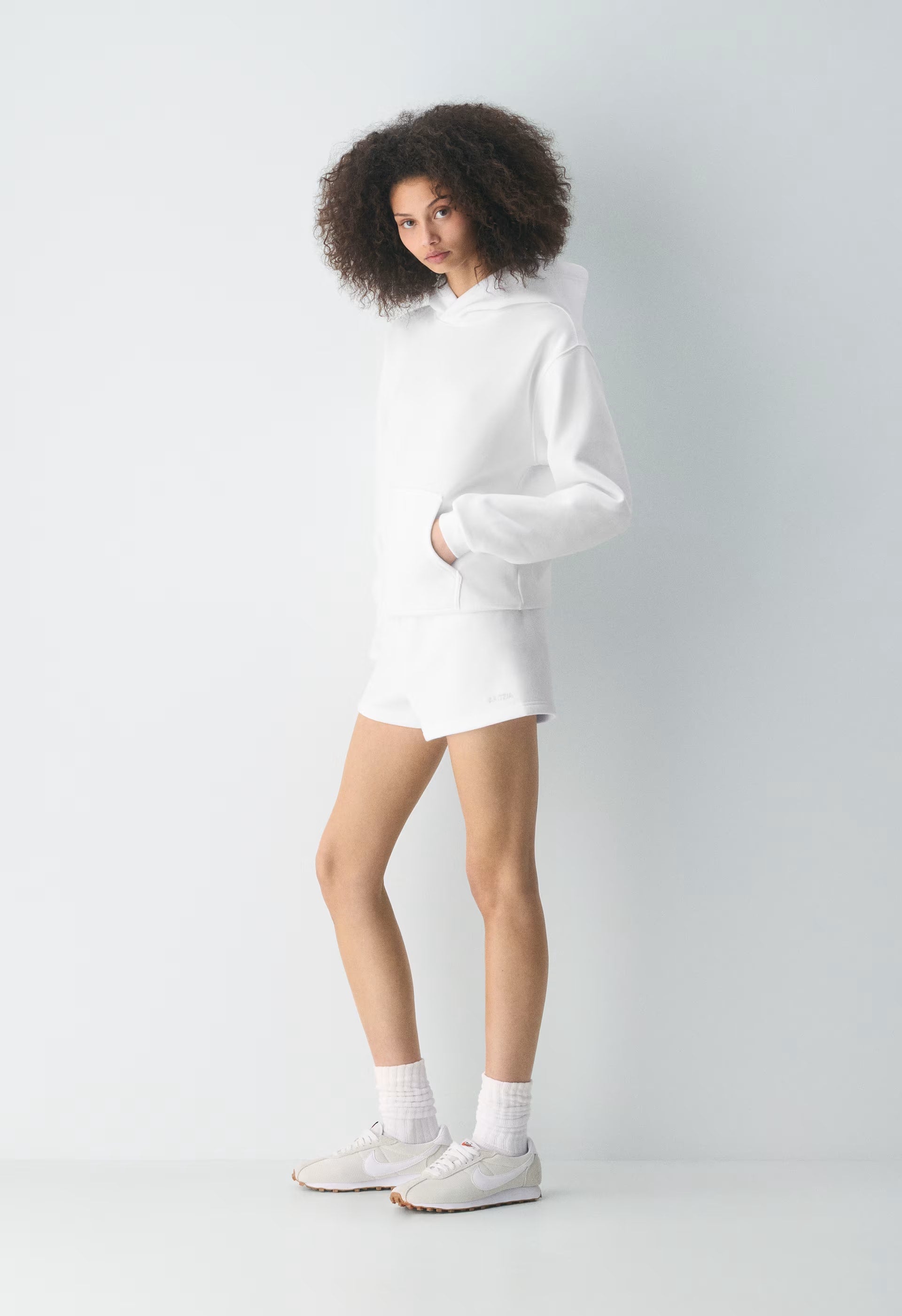 Cozy Sweatfleece Perfect Hi-Rise Mini Short - WHITE