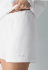 Cozy Sweatfleece Perfect Hi-Rise Mini Short - WHITE