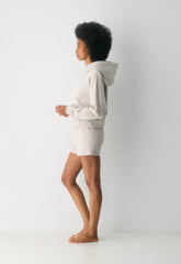 Cozy Sweatfleece Perfect Hi-Rise Mini Short - HEATHER ECRU