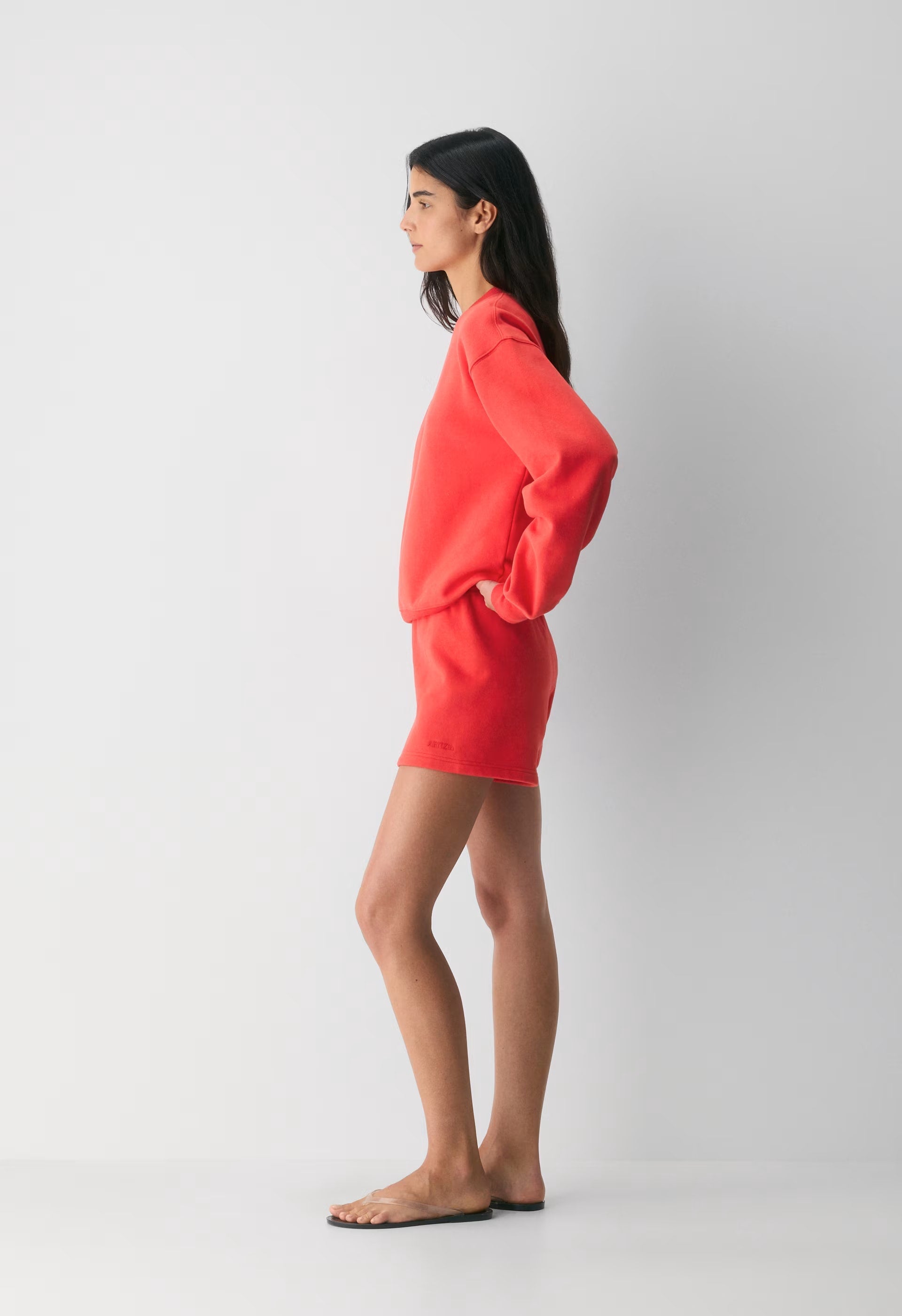 Cozy Sweatfleece Perfect Hi-Rise Mini Short - CHERRYBOMB RED