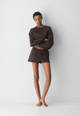 Cozy Sweatfleece Perfect Micro Short - RICH MOCHA BROWN