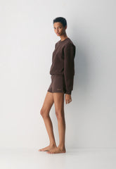 Cozy Sweatfleece Perfect Micro Short - RICH MOCHA BROWN