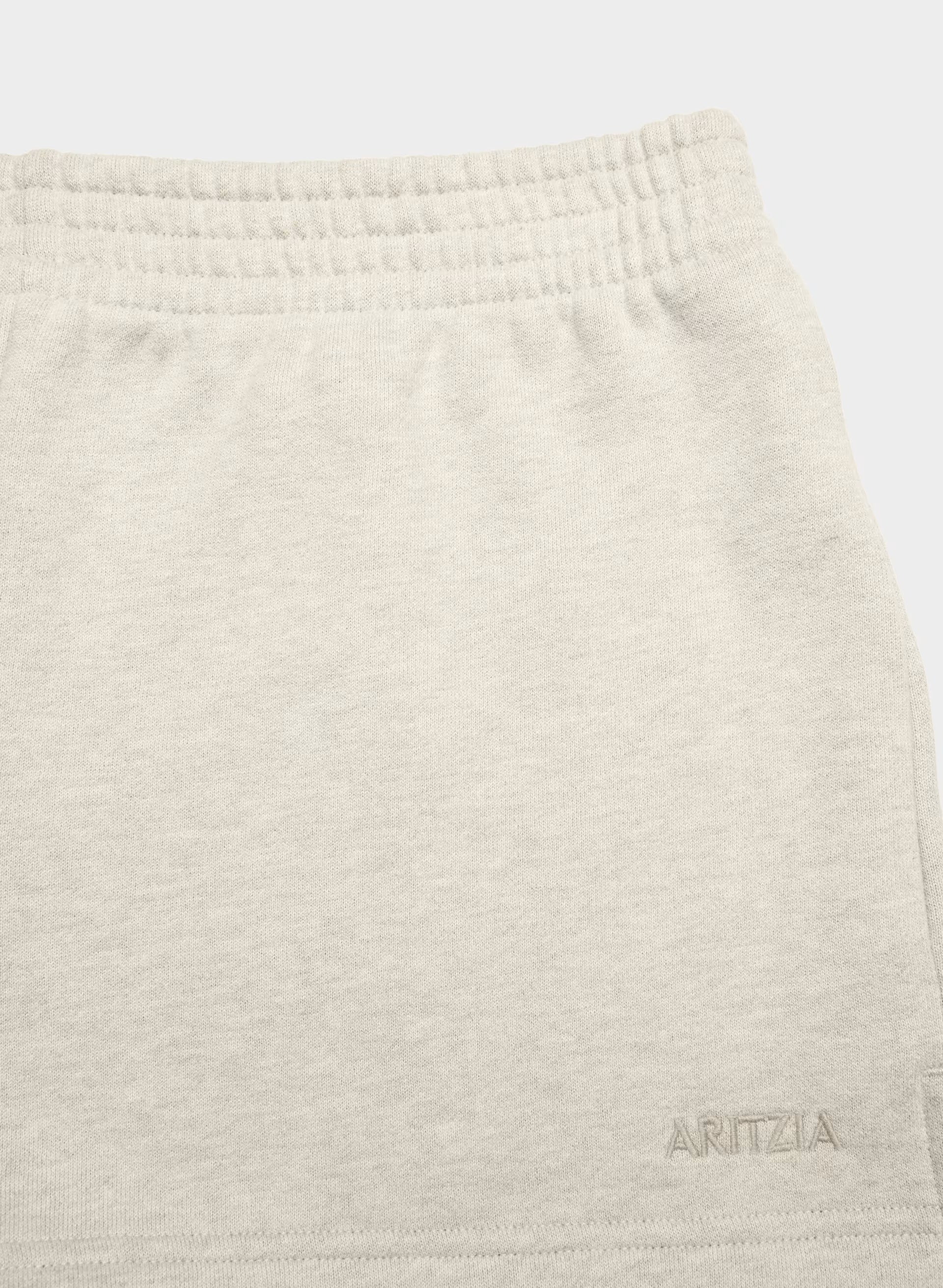Cozy Sweatfleece Perfect Micro Short - HEATHER ECRU