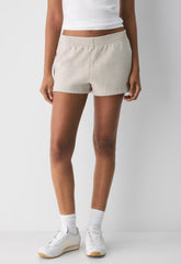 Cozy Sweatfleece Perfect Micro Short - HEATHER ECRU