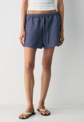 The Lodge Short™ Mini - CruiseLinen™ - SUSAN STRPE HRBR NV/W