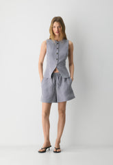 The Lodge Short™ Mid-Thigh - CruiseLinen™ - SRPN CK LT BRH/HBR NVY