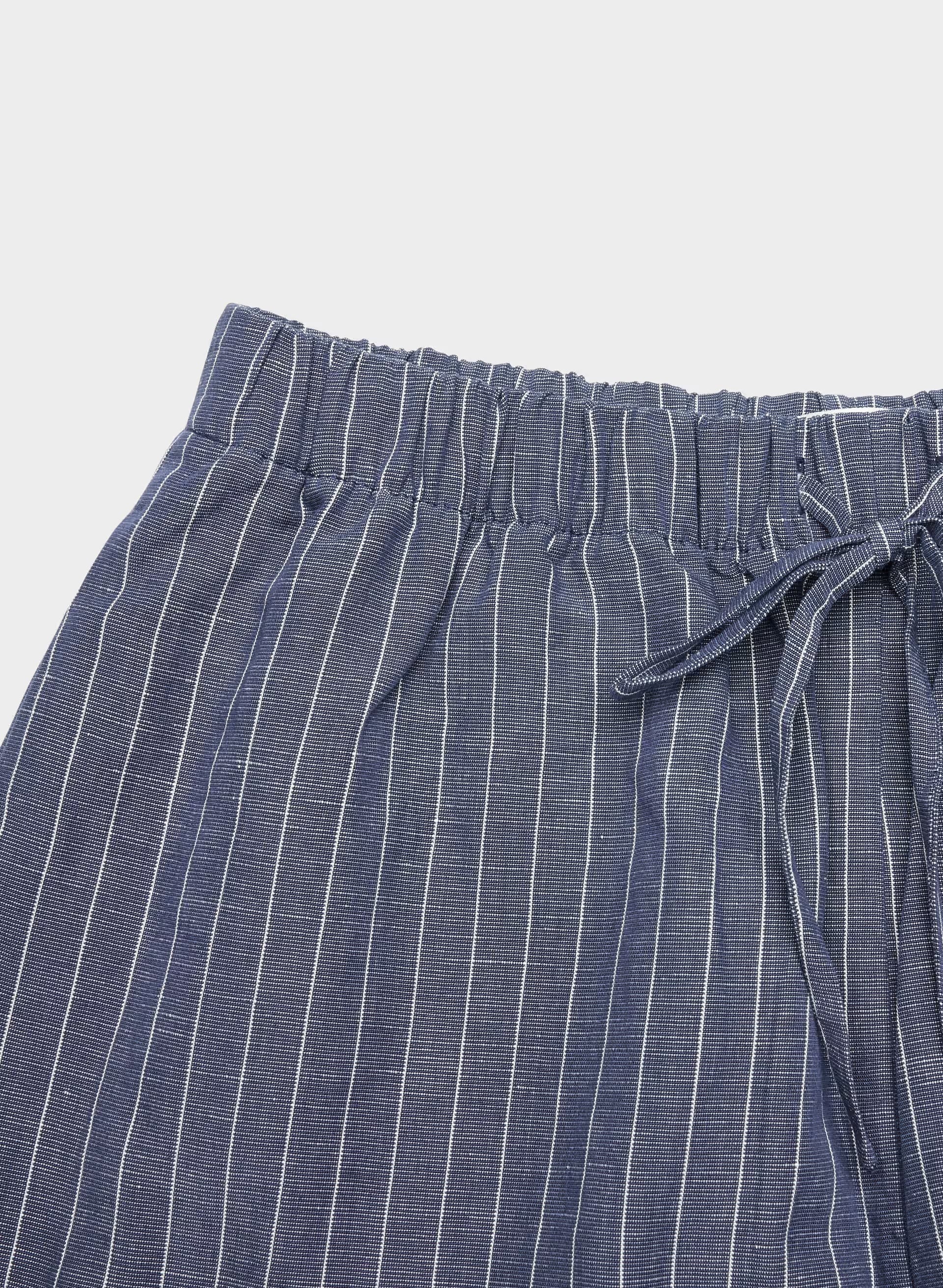 The Lodge Short™ Mid-Thigh - CruiseLinen™ - SUSAN STRPE HRBR NV/W