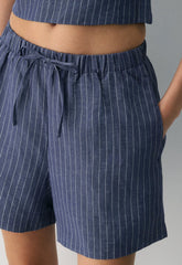 The Lodge Short™ Mid-Thigh - CruiseLinen™ - SUSAN STRPE HRBR NV/W