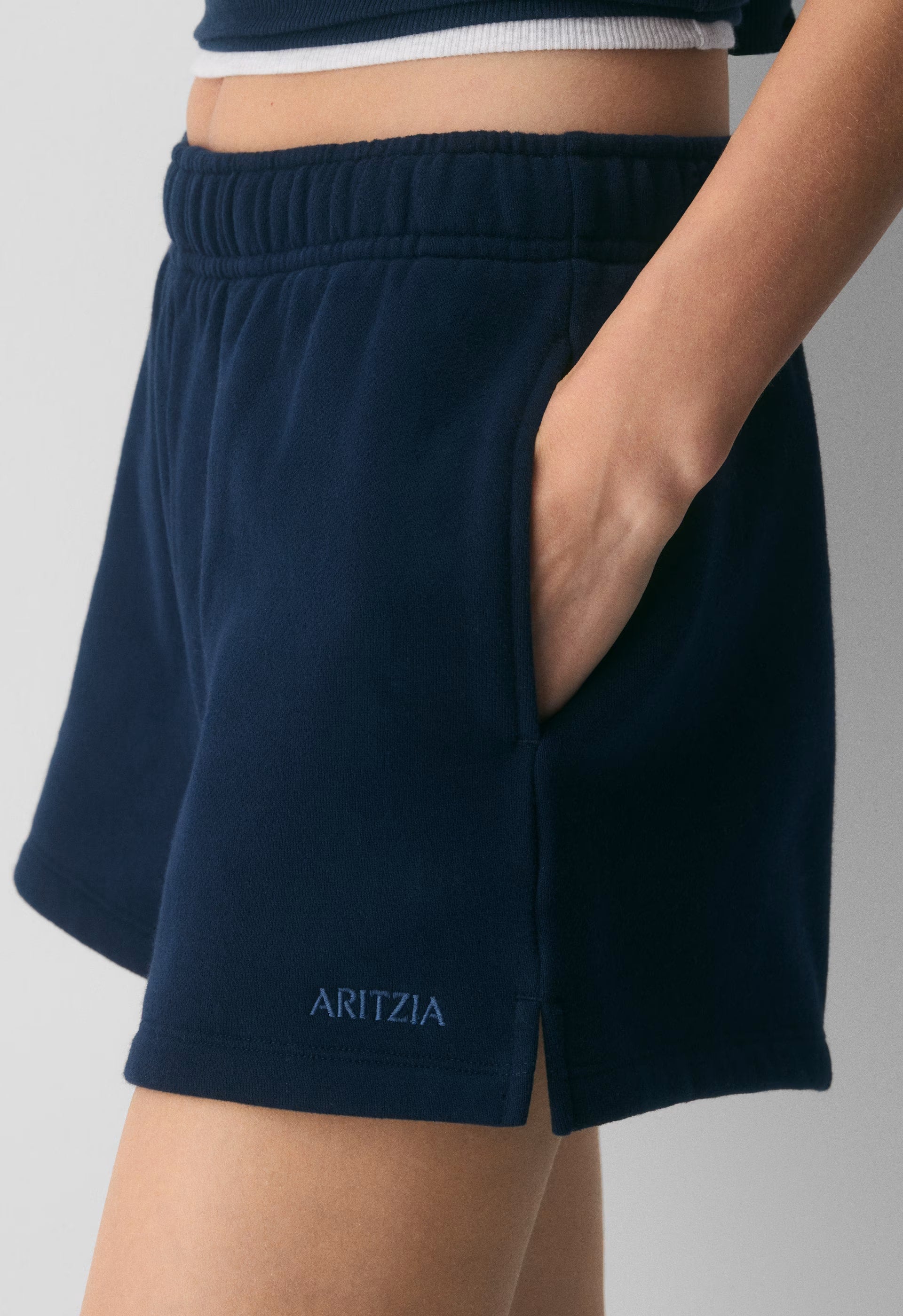Cozy Sweatfleece Mega Hi-Rise Mini Short - ADMIRAL