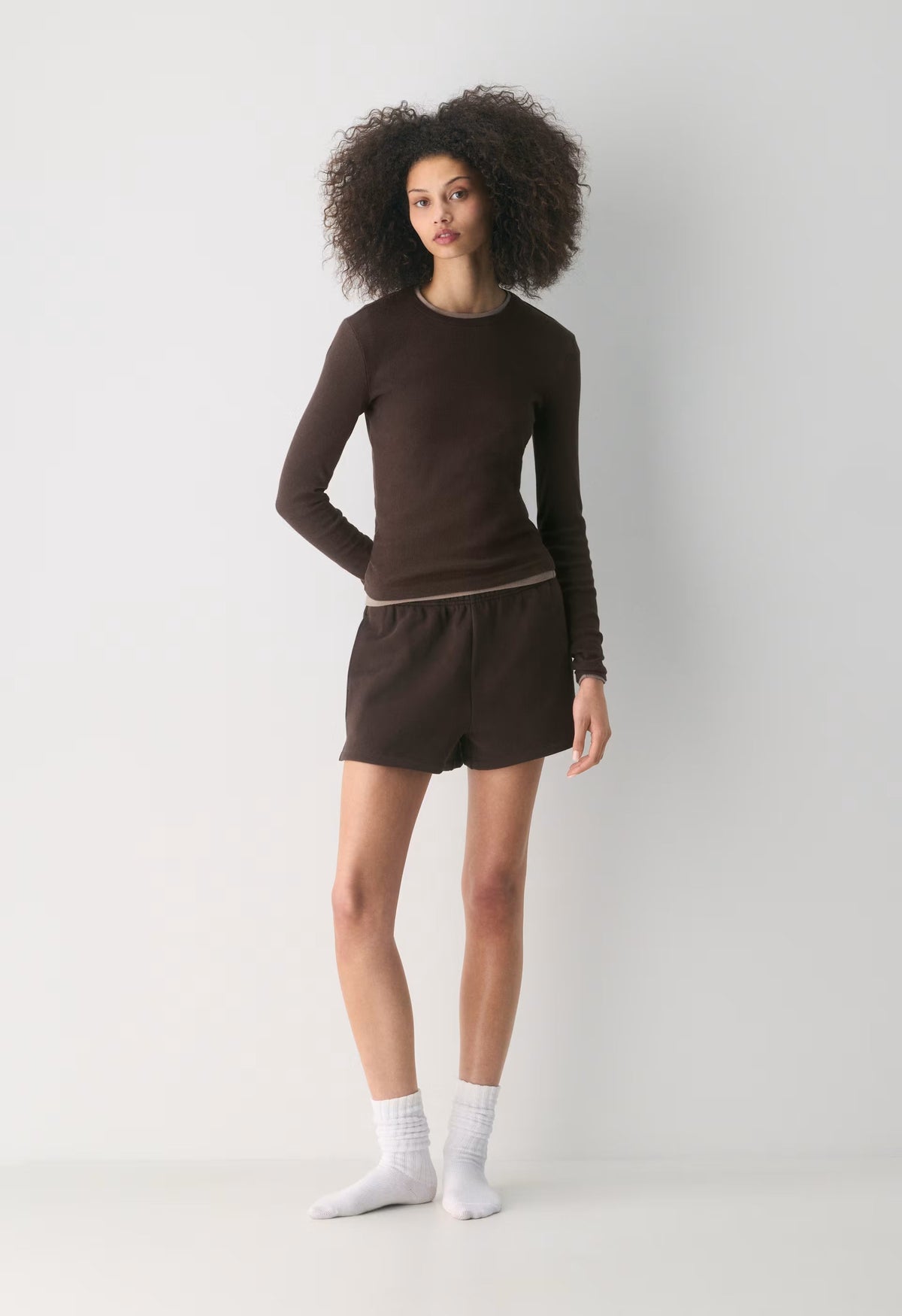 Cozy Sweatfleece Mega Hi-Rise Mini Short - RICH MOCHA BROWN
