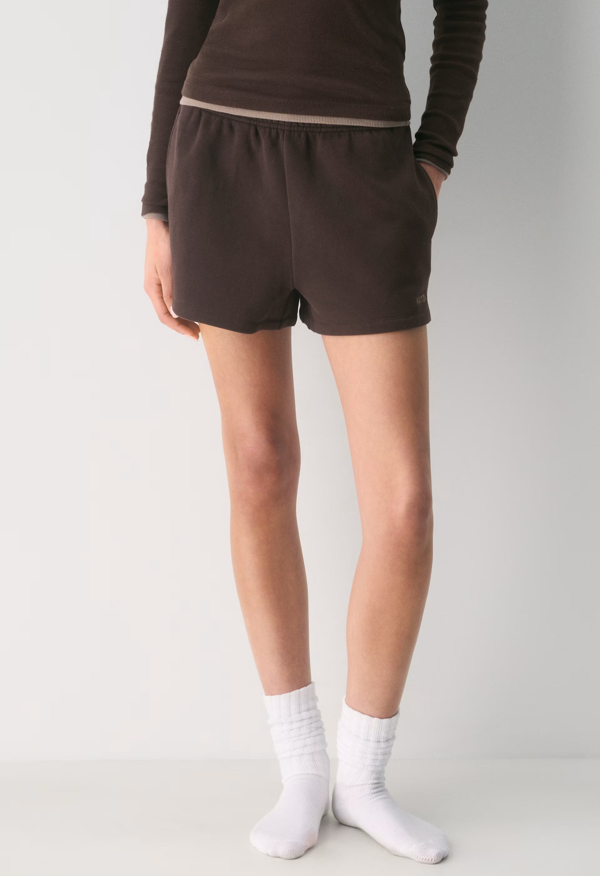 Cozy Sweatfleece Mega Hi-Rise Mini Short - RICH MOCHA BROWN