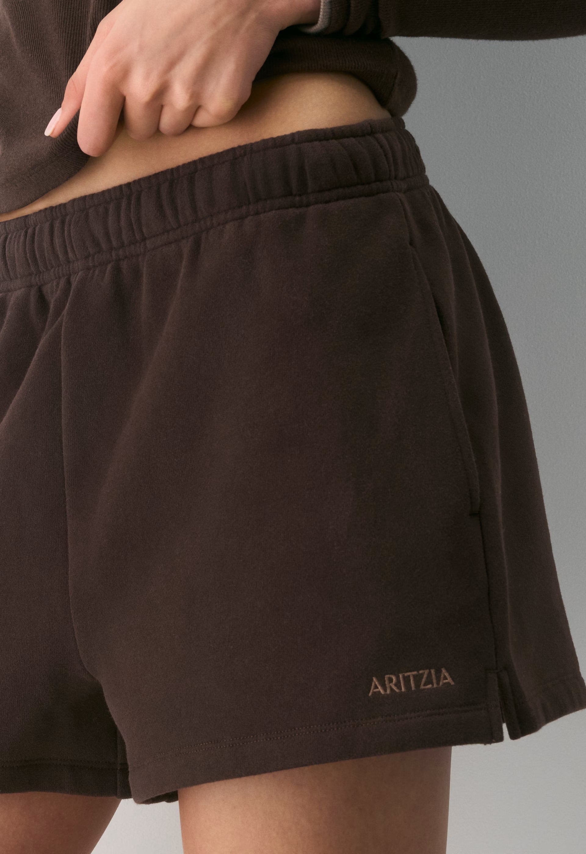 Cozy Sweatfleece Mega Hi-Rise Mini Short - RICH MOCHA BROWN