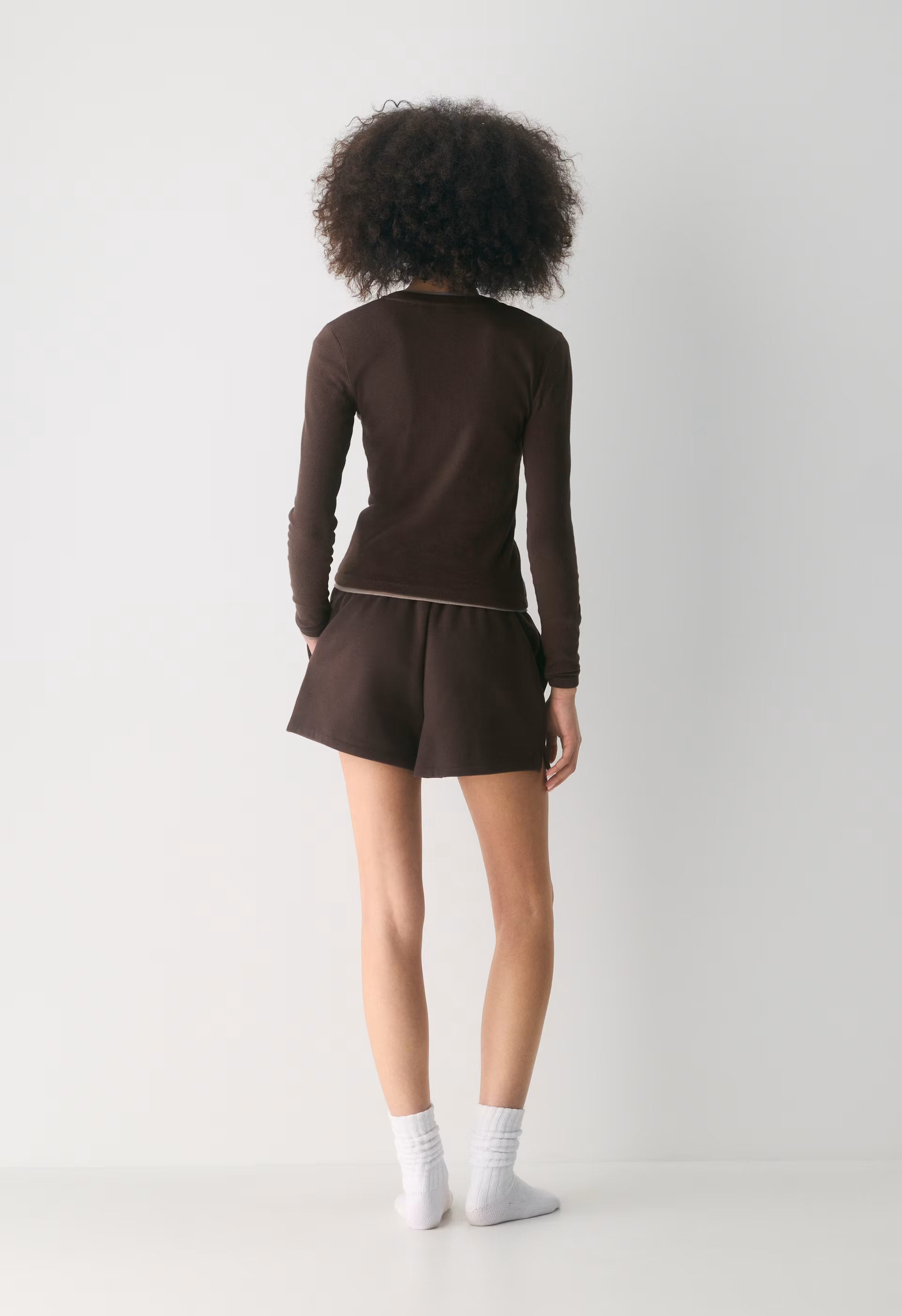 Cozy Sweatfleece Mega Hi-Rise Mini Short - RICH MOCHA BROWN