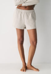 Cozy Sweatfleece Mega Hi-Rise Mini Short - HEATHER ECRU