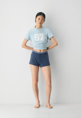 Cozy Sweatfleece Perfect Hi-Rise Mini Short - NO-STRESS MEDIUM BLUE