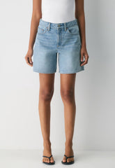 Denim Forum The ‘90s Vintage Hi Mid-Thigh Denim Short - 7 YRS BLEU TABOO