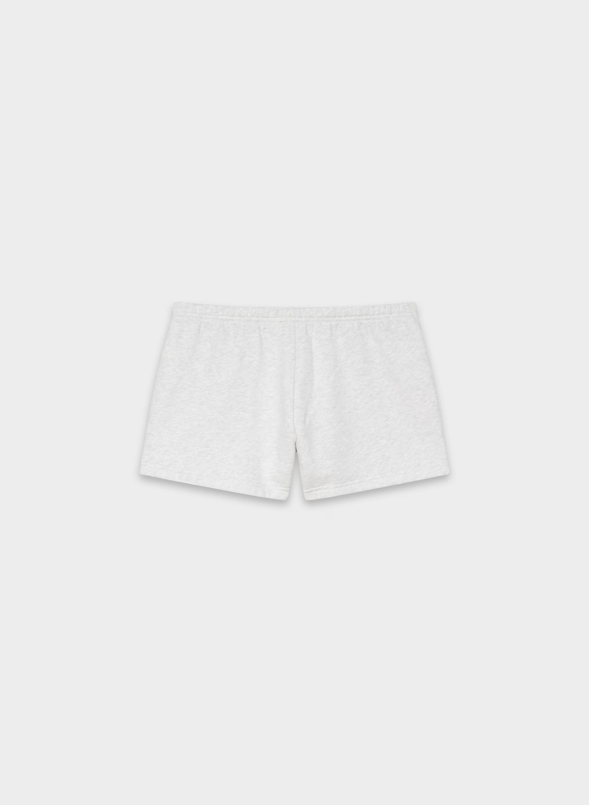 Cozy Sweatfleece Boyfriend Lo-Rise Mini Short - HEATHER CLOUD WHITE