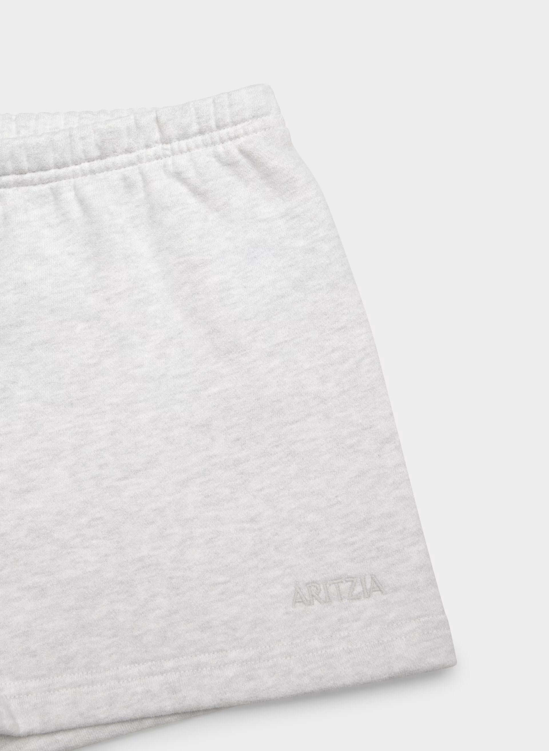 Cozy Sweatfleece Boyfriend Lo-Rise Mini Short - HEATHER CLOUD WHITE