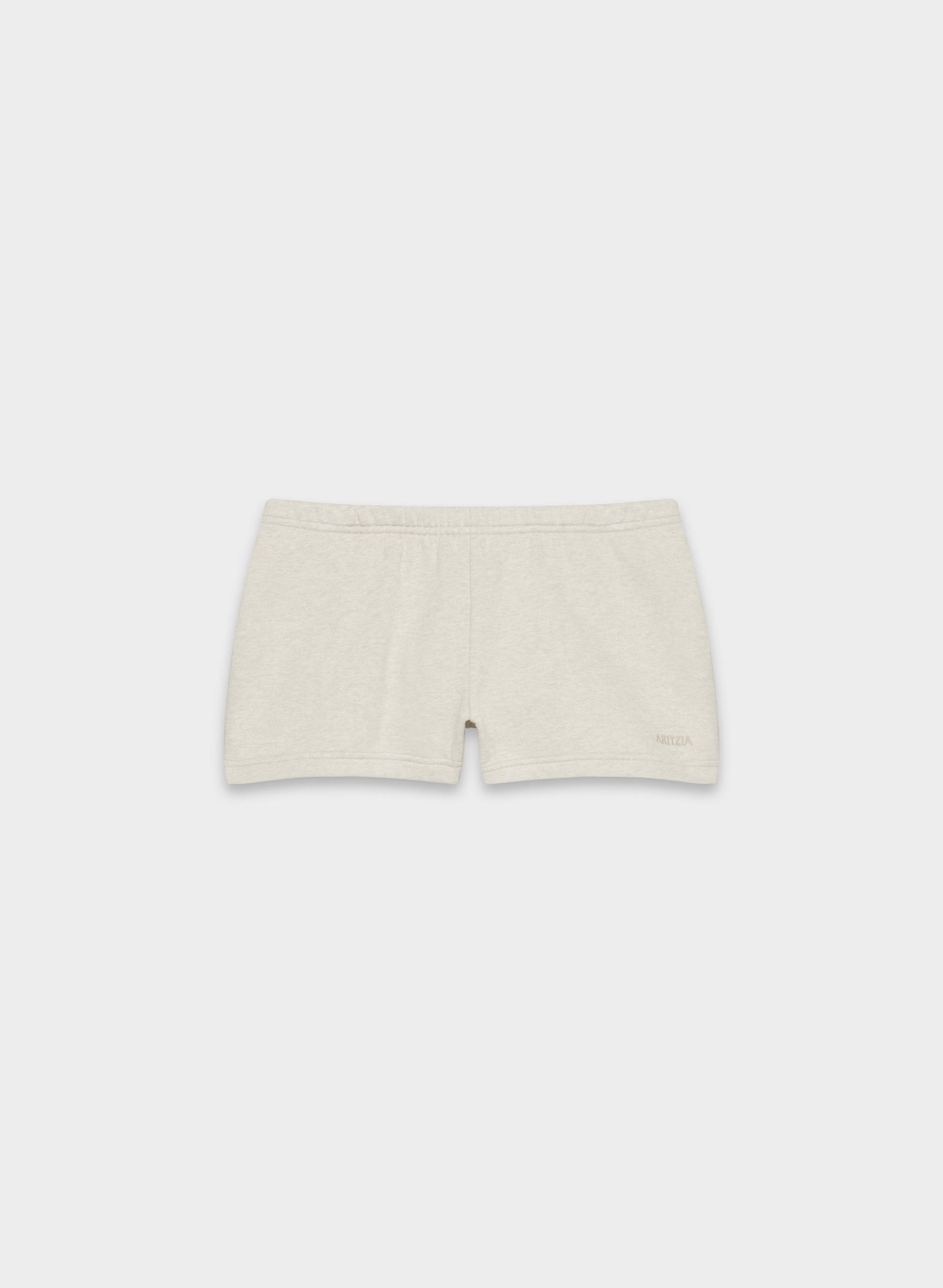 Cozy Sweatfleece Boyfriend Lo-Rise Mini Short - HEATHER ECRU
