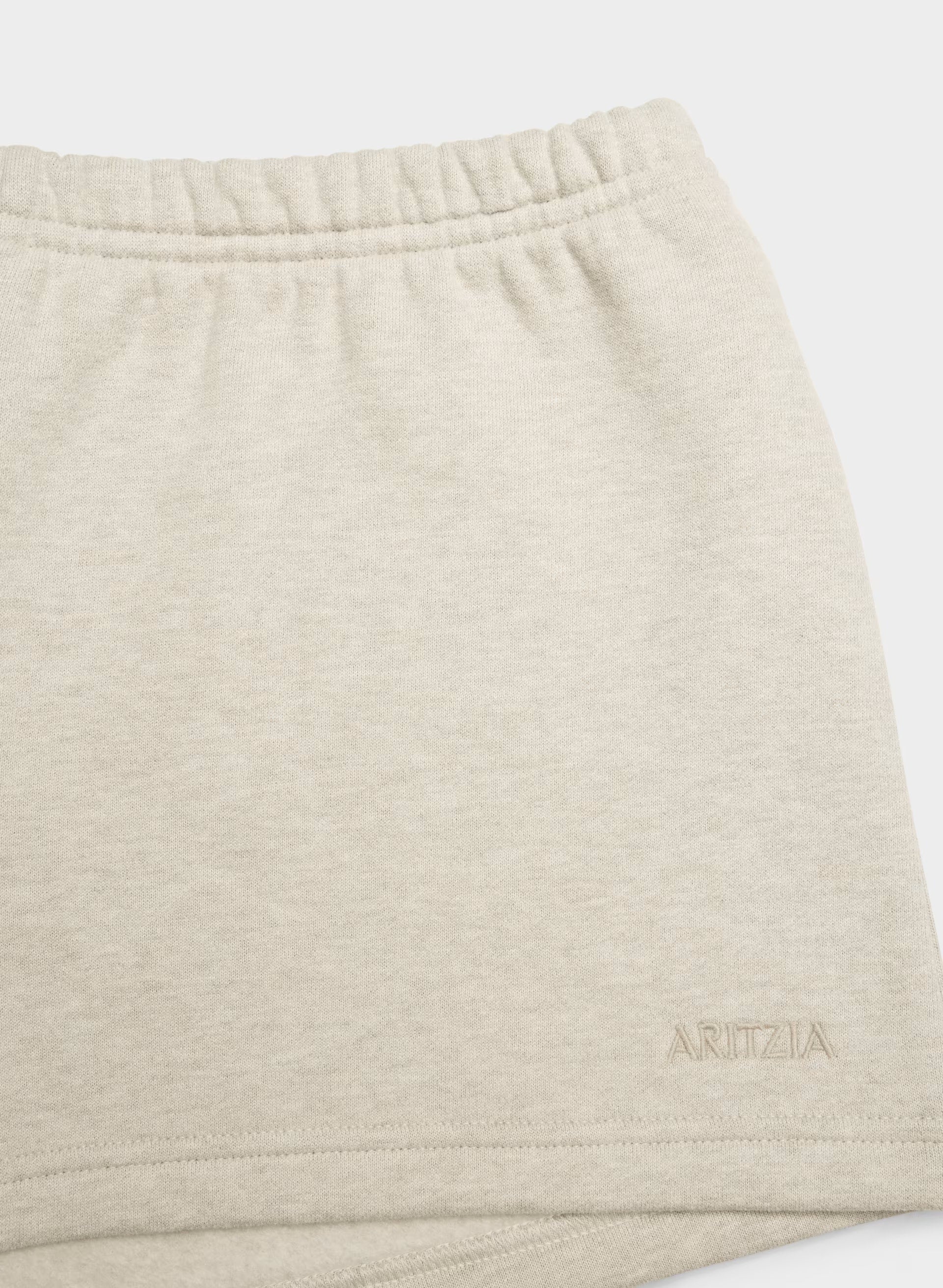 Cozy Sweatfleece Boyfriend Lo-Rise Mini Short - HEATHER ECRU