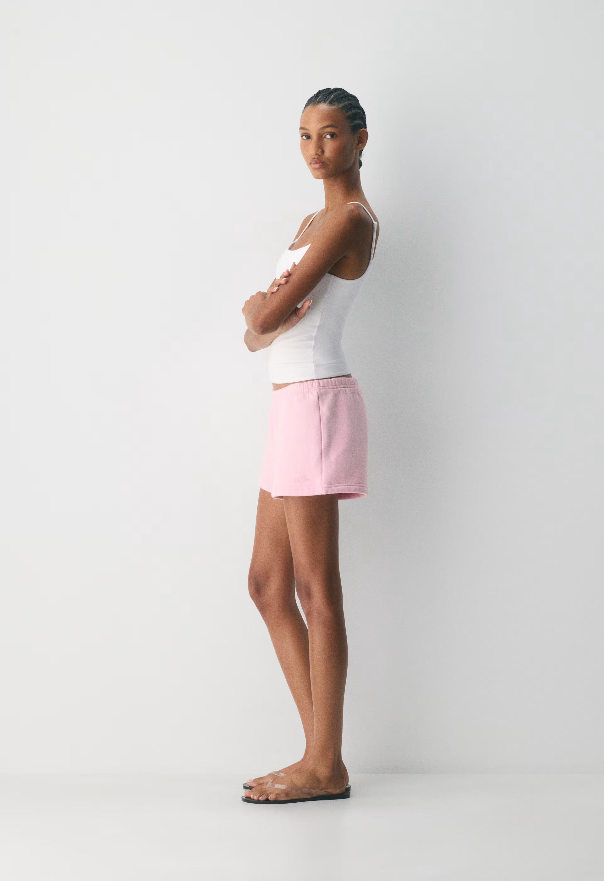 Cozy Sweatfleece Boyfriend Lo-Rise Mini Short - MILKSHAKE PINK