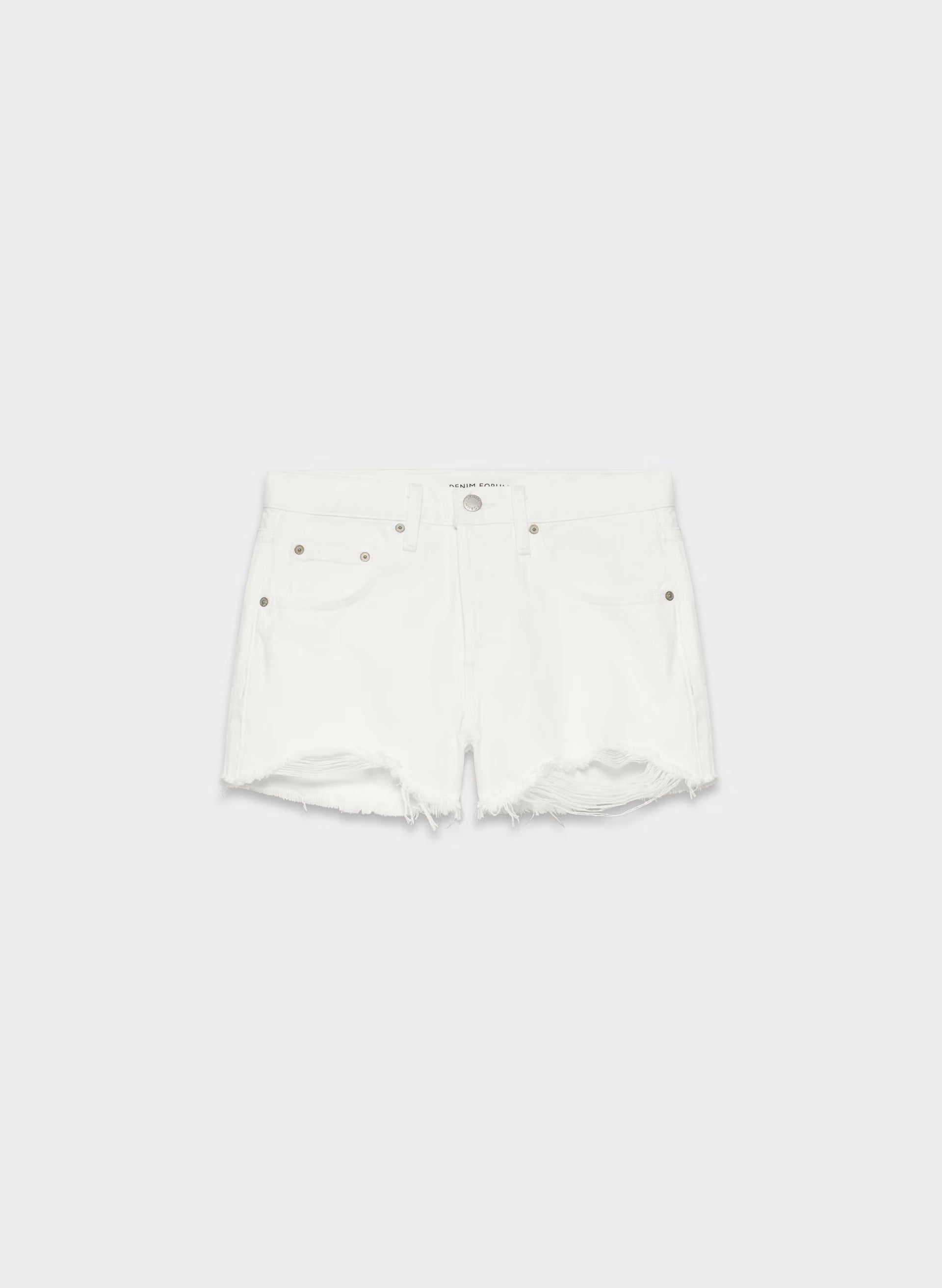 Denim Forum The ‘90s Vintage Hi-Rise Mini Denim Short - A LITTLE WHITE LIE