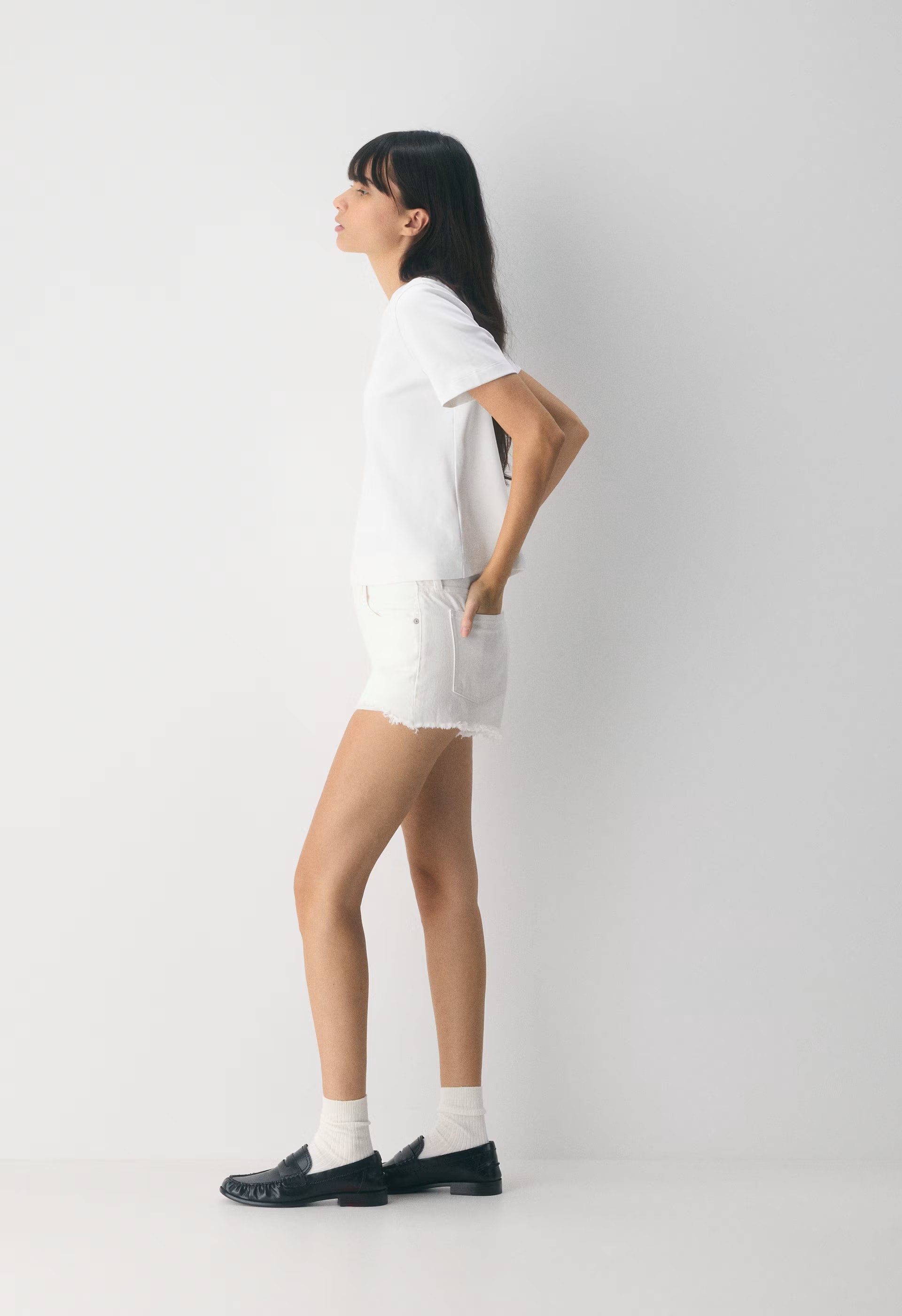Denim Forum The ‘90s Vintage Hi-Rise Mini Denim Short - A LITTLE WHITE LIE