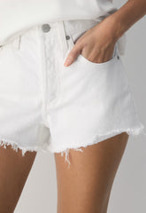 Denim Forum The ‘90s Vintage Hi-Rise Mini Denim Short - A LITTLE WHITE LIE
