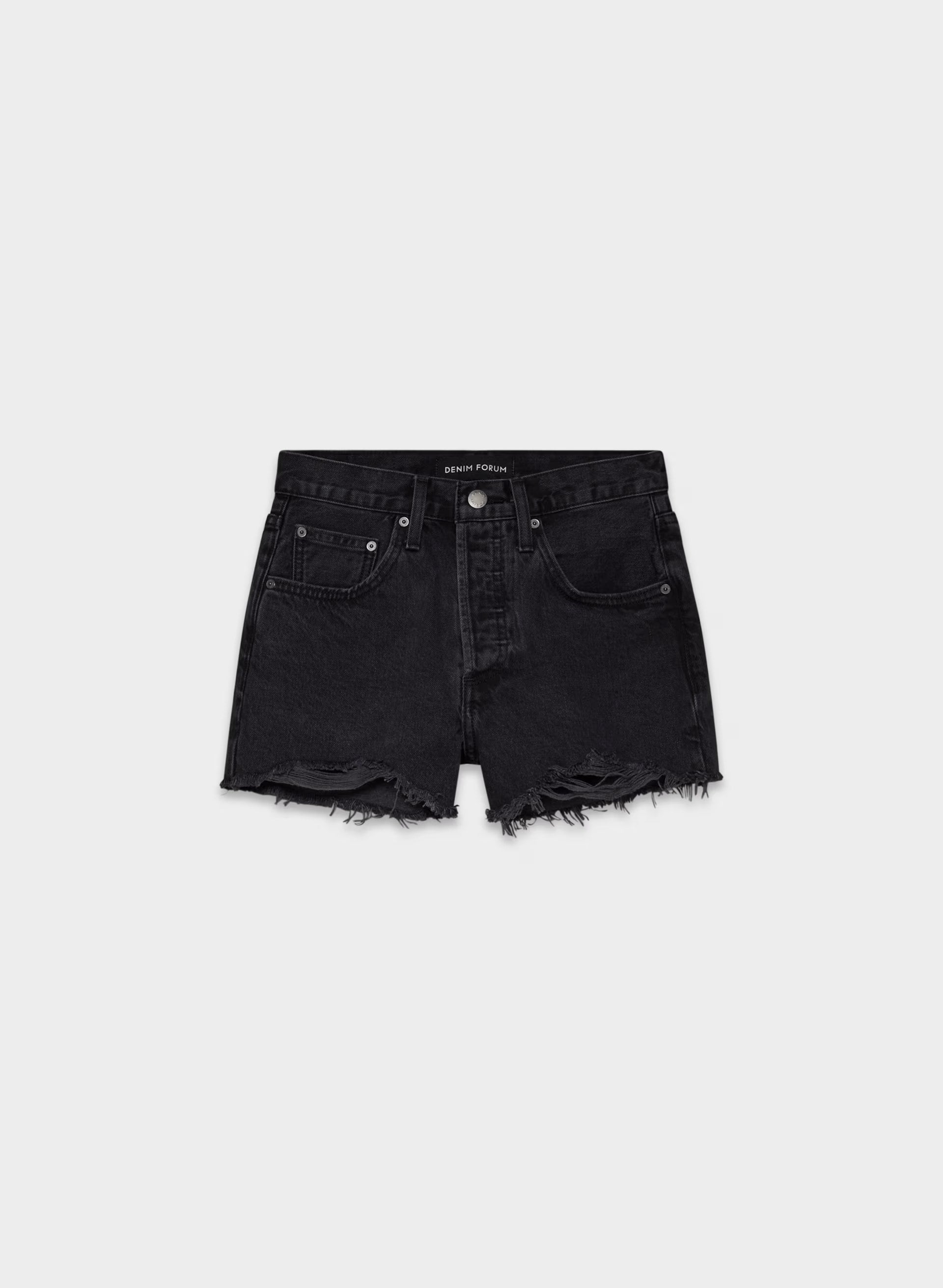 Denim Forum The ‘90s Vintage Hi-Rise Mini Denim Short - BLACK EYELINER